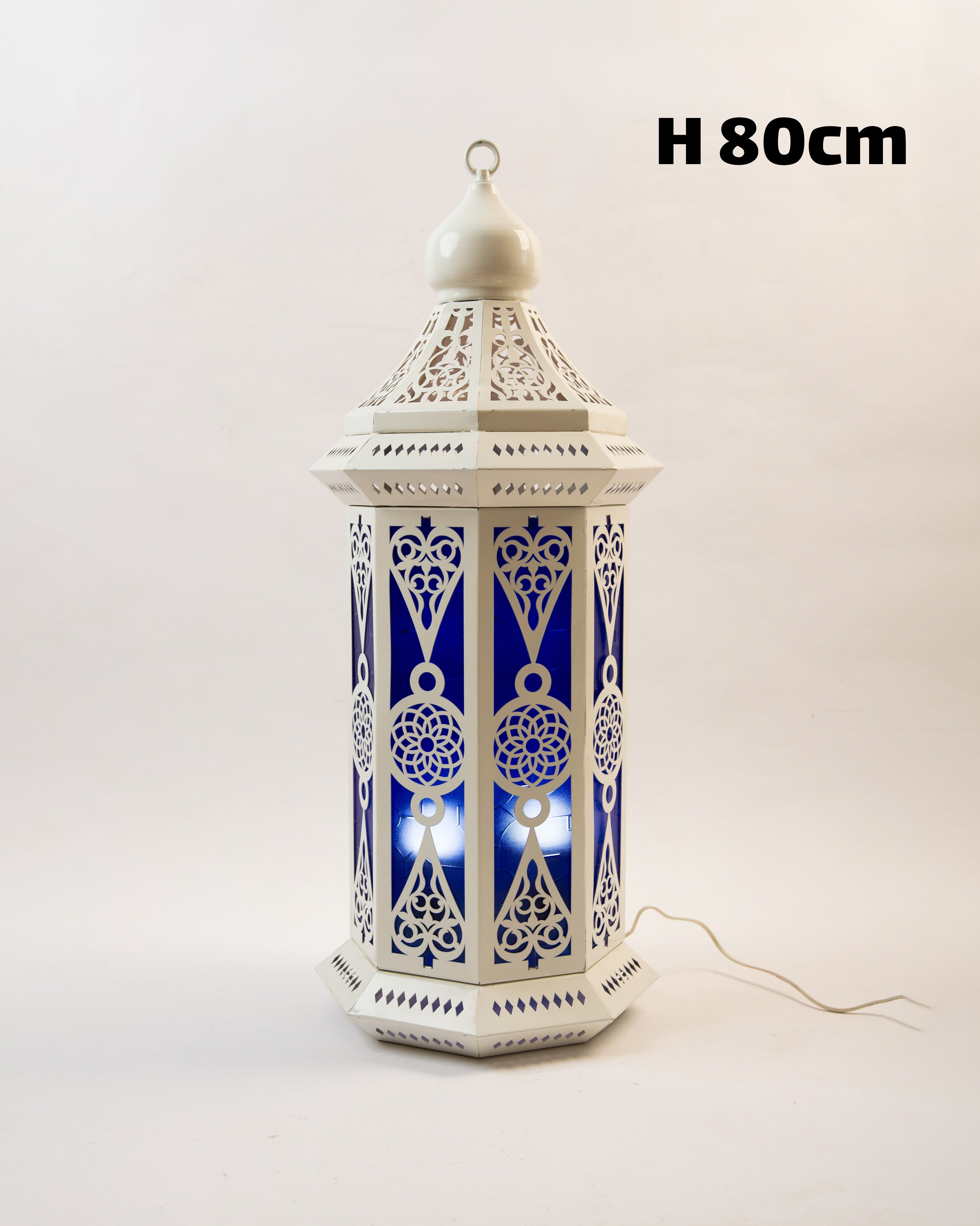 Ramadan Lantern, 1 Light, Metal, 80×30cm - Off White
